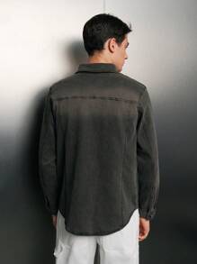 Manfinity VCAY Men Lace Up Front Denim Shirt