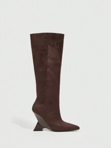 Cuccoo Fashionable Pointed Toe Classic Boots - Coffee Brown - View 3