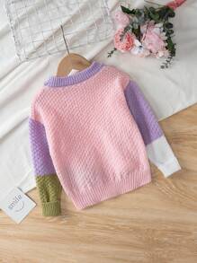 SHEIN Fashionable And Versatile Sweater For Little Girls - Pink - View 2
