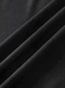 SHEIN LUNE Đồ họa Khẩu hiệu Áo thun - màu đen - Xem 3
