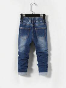 SHEIN Young Boy Distressed Jeans - Dark Wash - View 2