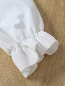 SHEIN 女大童荷葉邊荷葉袖襯衫&格紋印花半身裙 - 粉色 - 查看 3