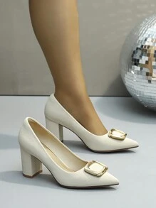 Tacones Altos De Mujer, Blanco - Beis - Ver 4