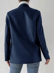 Blazer À Simple Boutonnage Et Col Cape