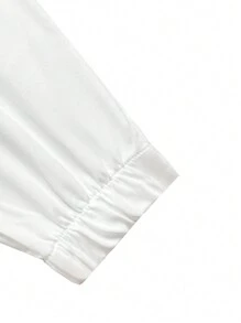 Manfinity Homme 男士抽绳腰斜口袋裤，秋季 - 白色 - 查看 3