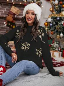 SHEIN LUNE Snowflake Pattern Sweater