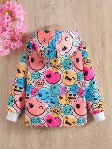 SHEIN 女童卡通圖案毛絨襯裡夾克 - 彩色 - 查看 2