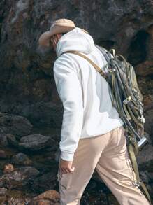 In My Nature Nam Đồ họa Chữ cái Dây rút Hoodie - trắng - Xem 2
