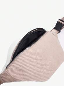 SHEIN SXY 1個銼糙布女士腰包 - 卡其色 - 查看 6