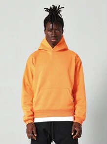 SUMWON 常规款基本款连帽衫 - 橘色 - 查看 1