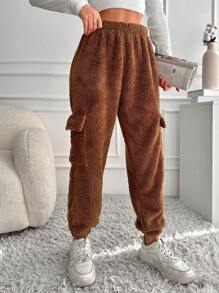 EURMUSE Women'S Cargo Sweatpants - Brown - View 5