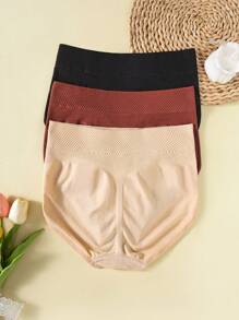 Shein Underwear&Sleepwear Basics 3 piezas Calzoncillos unicolor inconsútil