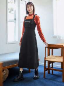 FRIFUL Zip Pocket Overall Dress Without Tee