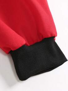 Manfinity Homme Men Zip Detail Drawstring Waist Sweatpants - Red - View 5