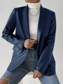 Blazer À Simple Boutonnage Et Col Cape