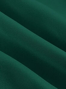 SHEIN MOD 素色交叉露背不對稱下擺吊帶洋裝 - 綠色 - 查看 4