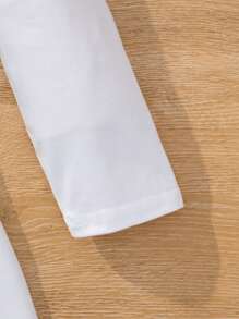 SHEIN 少女優雅花卉印花針織連身裙，收腰設計 - 白色 - 查看 4