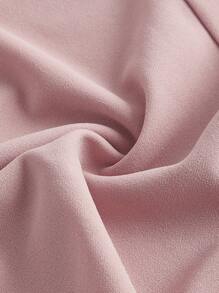 SHEIN MOD Vestido unicolor fruncido de cuello asimétrico fruncido de muslo con abertura - Rosa - Ver 4