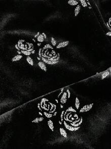 SHEIN MOD Floral Print Split Hem Tube Top - Black - View 4