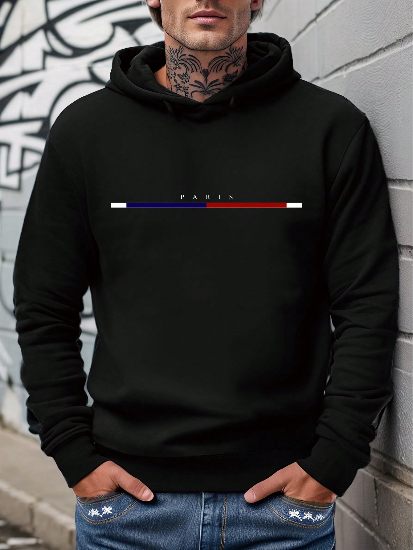 Manfinity Dauomo Men Letter Graphic Hoodie