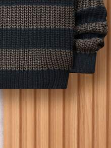 SHEIN 男大童落肩袖雙色套頭毛衣無襯衫 - 彩色 - 查看 10