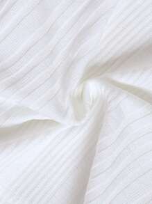 Baby Girl Heart Embroidery Mock Neck Tee - White - View 7