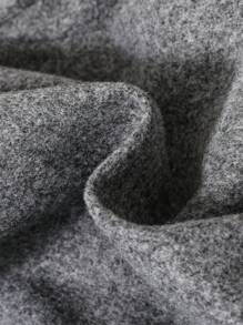 SHEIN Baby Boy 1pc Dual Pocket Button Front Hooded Coat - Grey - View 3