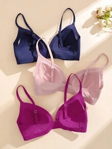 3入組素色無鋼圈文胸 - 彩色 - 查看 2