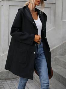 EMERY ROSE Thả vai Áo trùm đầu - màu đen - Xem 1