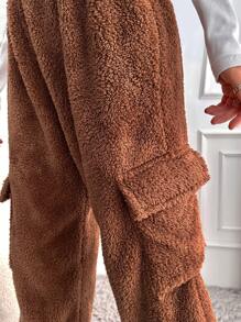 EURMUSE Women'S Cargo Sweatpants - Brown - View 6