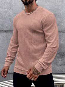 Manfinity Homme 男士純色運動衫 - 粉色 - 查看 3