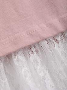 DAZY Ren tương phản Váy thun trễ vai - Bụi hồng - Xem 7