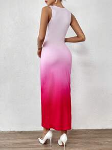 SHEIN Privé Vestido ajustado con estampado de ombré - Multicolor - Ver 2