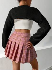 SHEIN Qutie 短休閒套頭衫套頭毛衣 - 黑色 - 查看 2