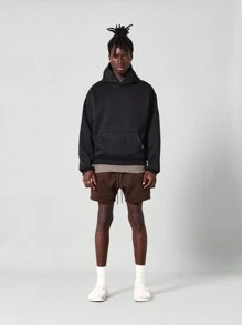 SUMWON 常规款基本款连帽衫 - 黑色 - 查看 4