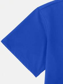 Manfinity EMRG Men Figure & Slogan Graphic Drop Shoulder Tee - Blue - View 3