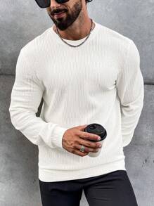 Manfinity Homme Nam Màu thuần Áo nỉ - trắng - Xem 1