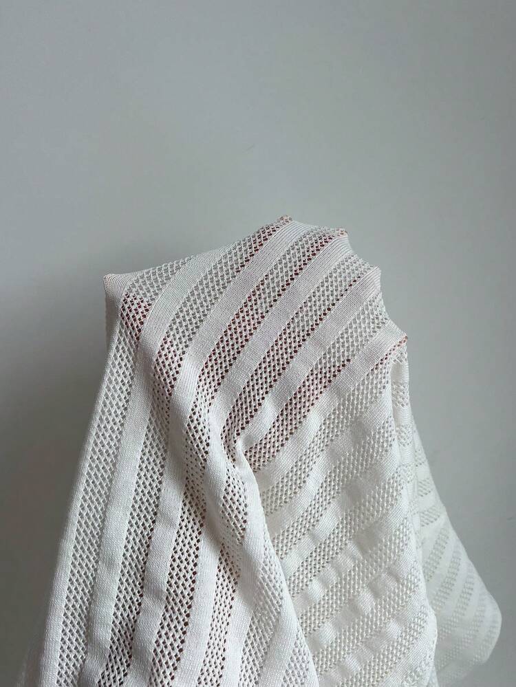 Summer Women's Striped Hollow Out Backless Beach Cover Up