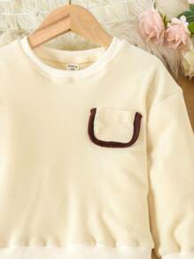 Toddler Boys' Color Block Pajamas Set With Pockets - Apricot - View 3