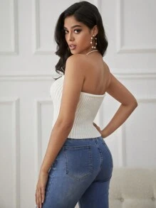 Zolique Vòng liên Ống Knit ngọn - trắng - Xem 2