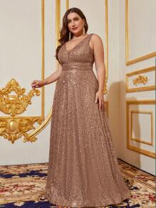 Faeriesty Váy dạ hội chữ A hở lưng chữ V sâu, cổ chữ V nhỏ dành cho nữ - Hoàn hảo cho tiệc tối trang trọng, tiệc cưới, sự kiện thảm đỏ, tiệc sang trọng và chụp ảnh cưới - Rượu sâm banh - Xem 4