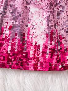 SHEIN 少女泡泡袖t恤和亮片印花裙子 - 彩色 - 查看 3