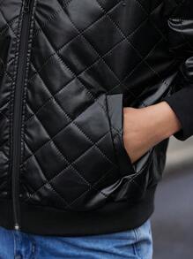 BizChic Abrigo Acolchado Con Cuello Para Mujer