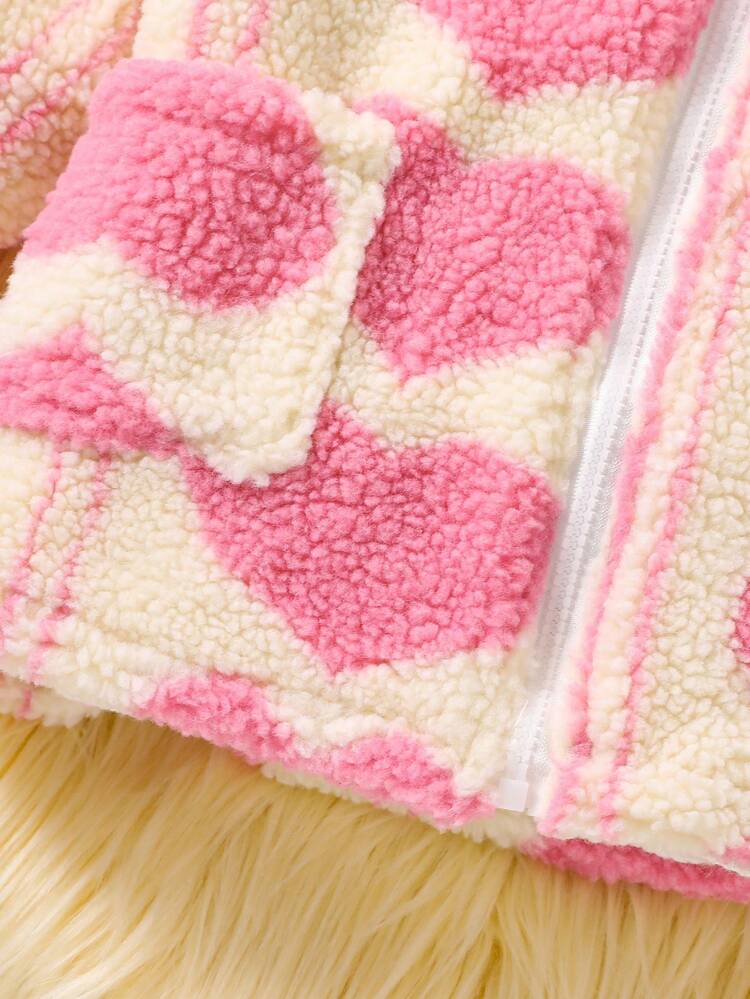 Girls' Heart Printed Padded Coat