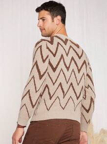 Manfinity NXTstreet Hombres Jersey con patrón de cheurón - Multicolor - Ver 2