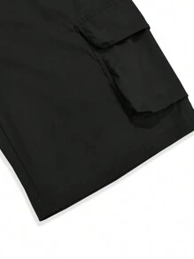 Manfinity Homme 鬆身男式袋蓋側翼裝扣短褲