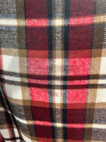 SHEIN LUNE Plaid Print Button Front Vest Coat - Multicolor - View 7