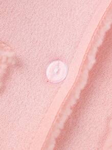 Baby Girl Dual Pocket Raglan Sleeve Teddy Lined Coat