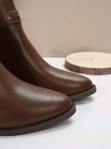 Giày Chelsea Boot mũi tròn thời trang cho mùa Thu Đông - màu nâu - Xem 5