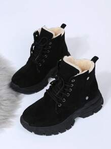 2023 年新款女士皮靴，保暖内衬厚底雪地靴